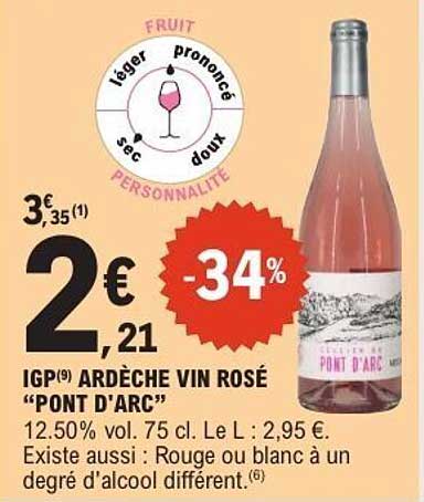 IGP(9) ARDÈCHE VIN ROSÉ “PONT D'ARC”