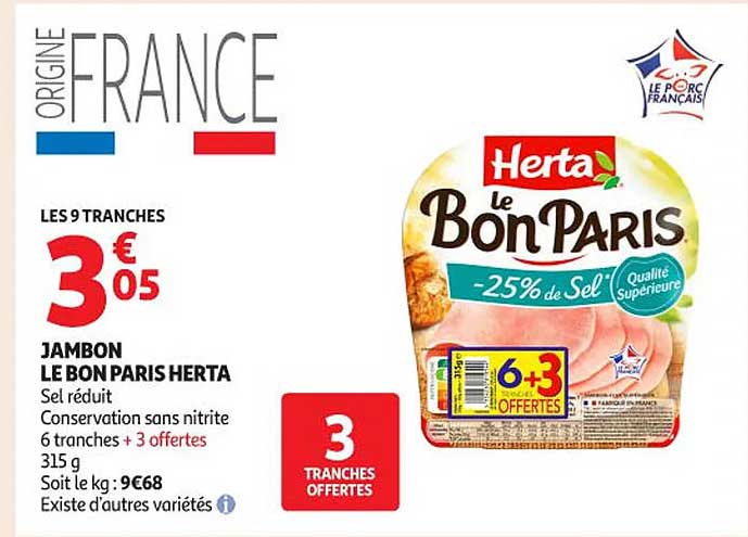 JAMBON LE BON PARIS HERTA
