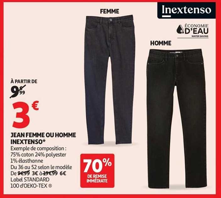 JEAN FEMME OU HOMME INEXTENSO*