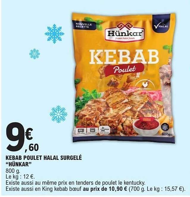 KEBAB POULET HALAL SURGELÉ "HÜNKAR"