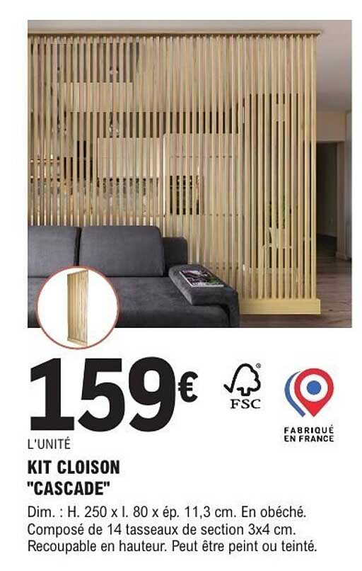 KIT CLOISON "CASCADE"