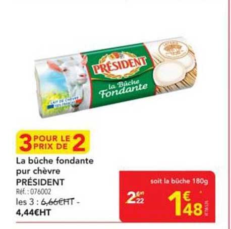 La buche fondante pur chèvre PRÉSIDENT