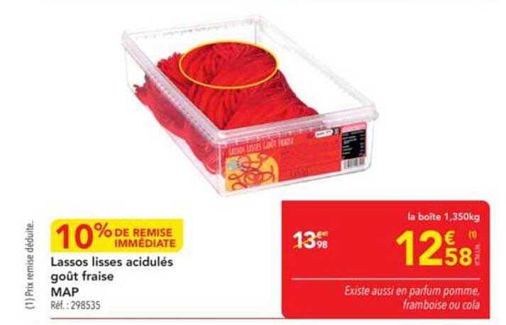 Lassos lisses acidulés goût fraise