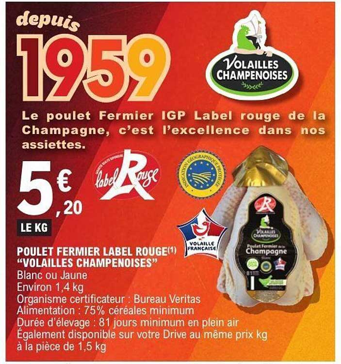 Le poulet Fermier IGP Label rouge de la Champagne