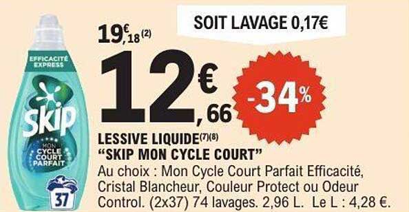 LESSIVE LIQUIDE "SKIP MON CYCLE COURT"