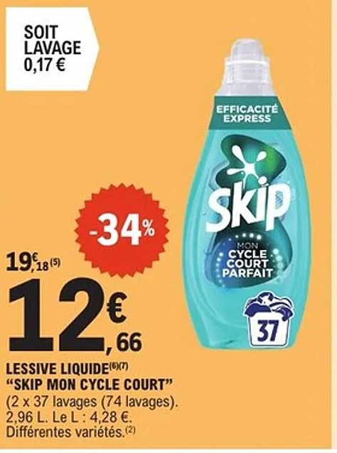 LESSIVE LIQUIDE "SKIP MON CYCLE COURT"