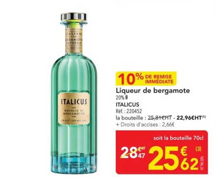 Liqueur de bergamote 20% 8 ITALICUS
