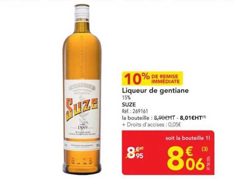 Liqueur de gentiane 15% SUZE