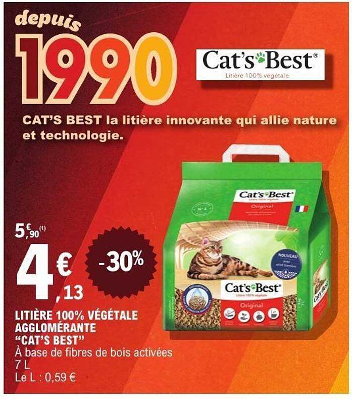 LITIÈRE 100% VÉGÉTALE AGGLOMÉRANTE "CAT'S BEST"