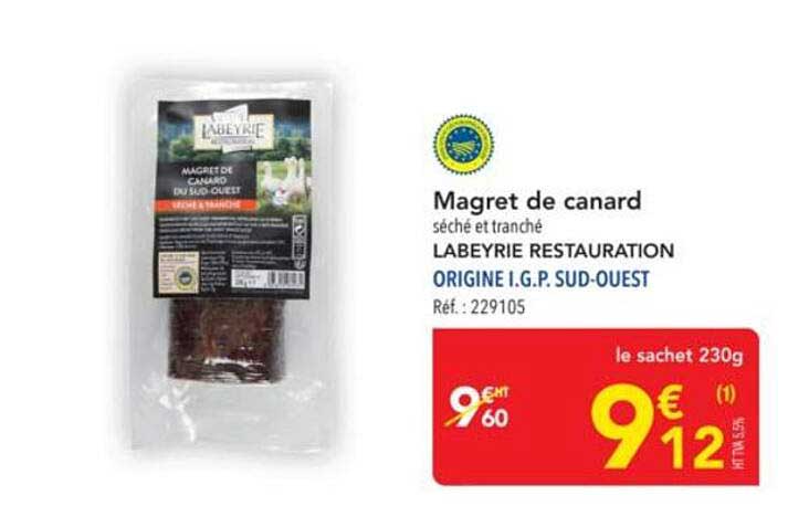 Magret de canard séché et tranché LABEYRIE RESTAURATION ORIGINE I.G.P. SUD-OUEST