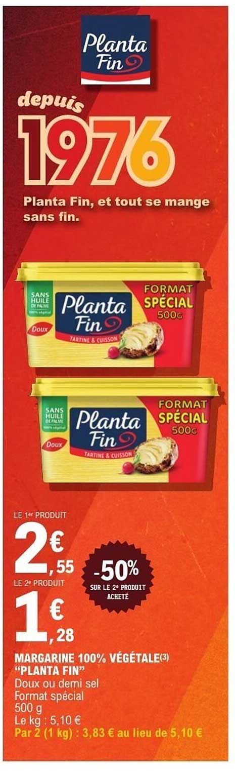 MARGARINE 100% VÉGÉTALE "PLANTA FIN"