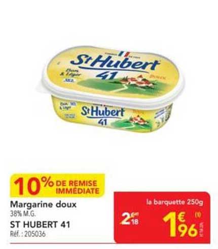 Margarine doux 10% de remise immédiate