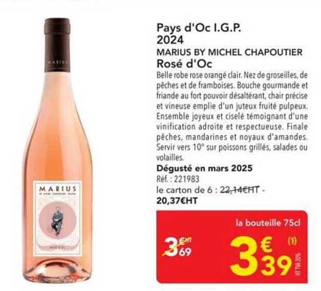 MARIUS BY MICHEL CHAPOUTIER Rosé d'Oc