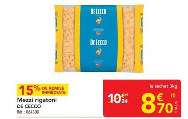 Mezzi rigatoni DE CECCO
