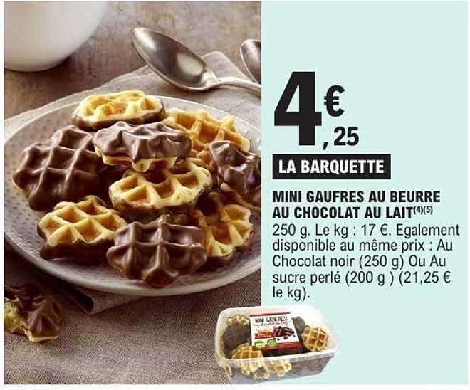 MINI GAUFRES AU BEURRE AU CHOCOLAT AU LAIT