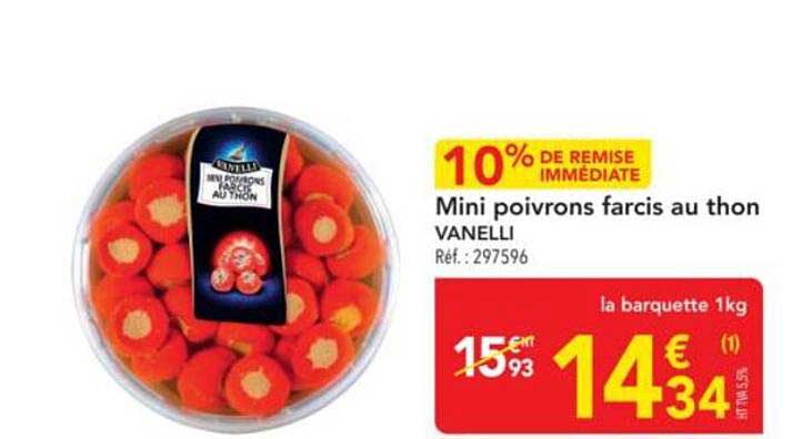 Mini poivrons farcis au thon VANELLI