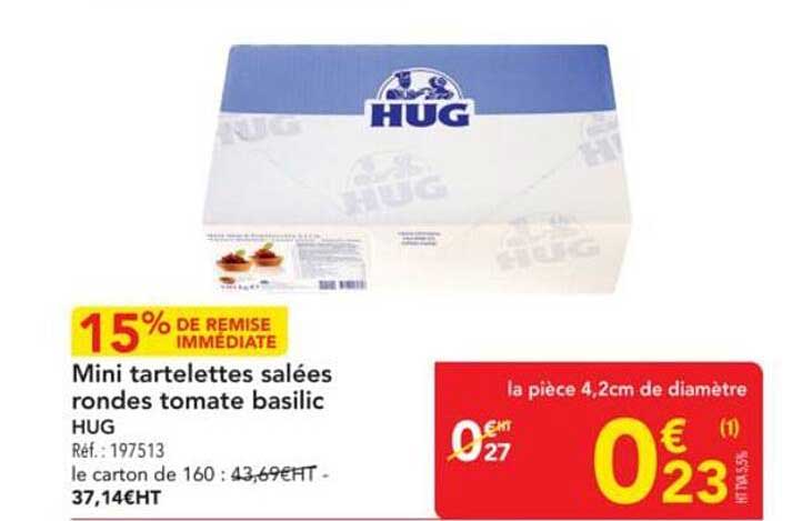 Mini tartelettes salées rondes tomate basilic