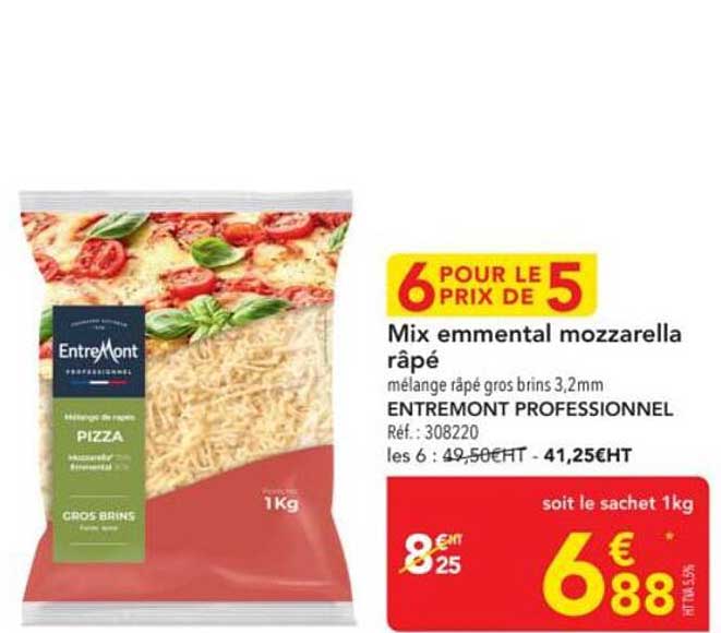 Mix emmental mozzarella râpé