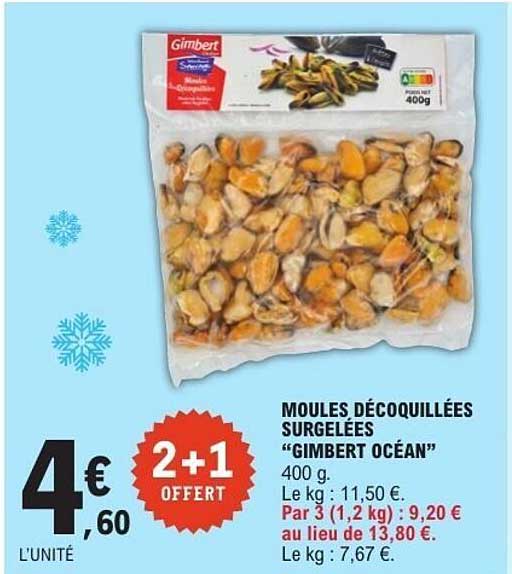 MOULES DÉCOQUILLÉES SURGELÉES "GIMBERT OCÉAN"