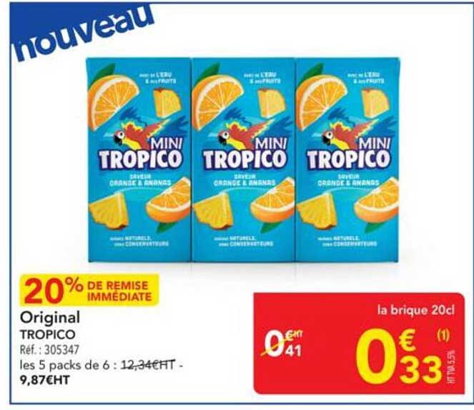 Original TROPICO Mini 20cl - Saveur Orange & Ananas