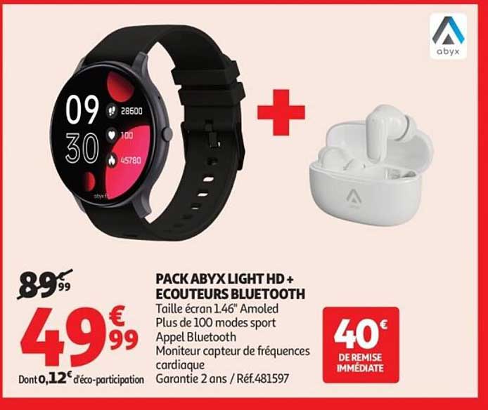 PACK ABYX LIGHT HD + ECOUTEURS BLUETOOTH