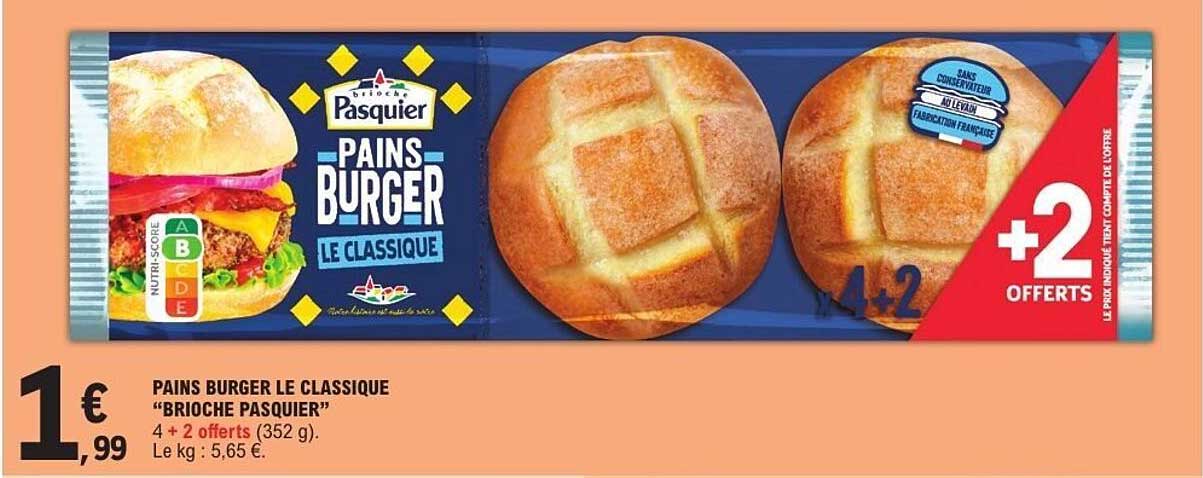 PAINS BURGER LE CLASSIQUE "BRIOCHE PASQUIER"