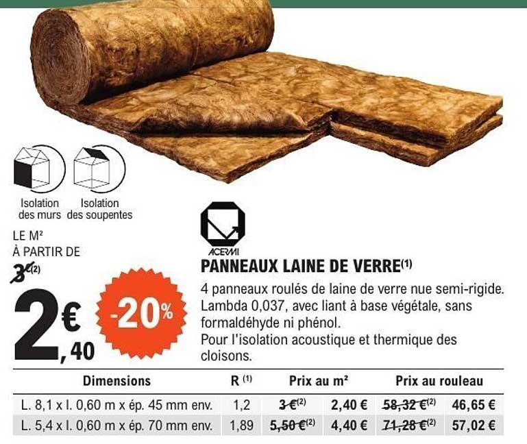 PANNEAUX LAINE DE VERRE