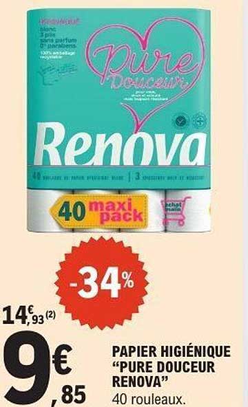 PAPIER HYGIÉNIQUE “PURE DOUCEUR RENOVA”