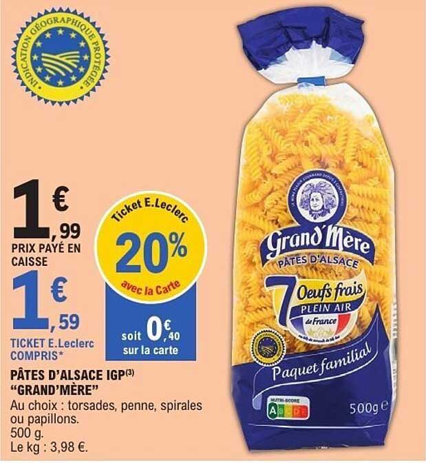 PÂTES D'ALSACE IGP 'GRAND'MÈRE'