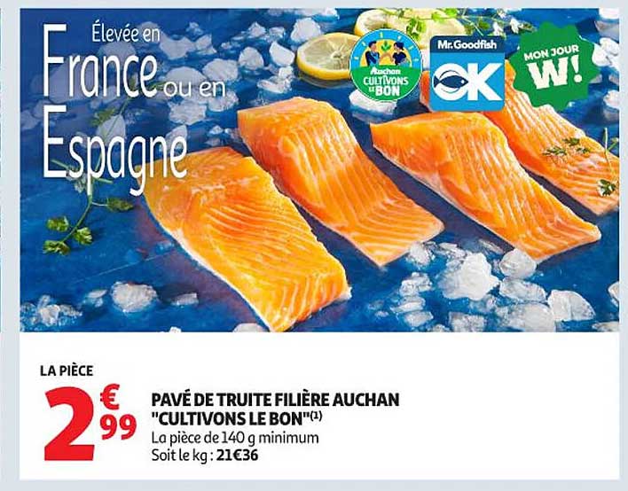 PAVÉ DE TRUITE FILIÈRE AUCHAN "CULTIVONS LE BON"