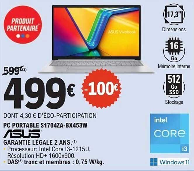 PC PORTABLE S1704ZA-BX453W