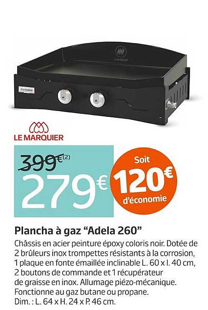 Plancha à gaz "Adela 260"