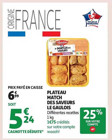 PLATEAU MATCH DES SAVEURS LE GAULOIS