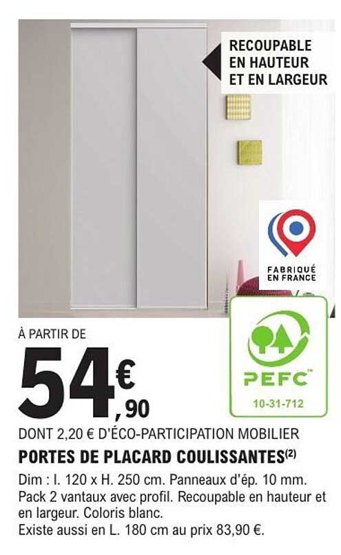 PORTES DE PLACARD COULISSANTES