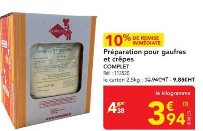 Préparation pour gaufres et crêpes