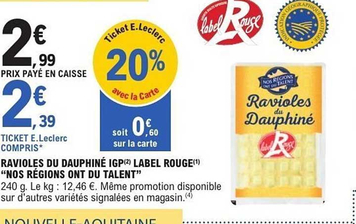 Ravioles du Dauphiné IGP Label Rouge