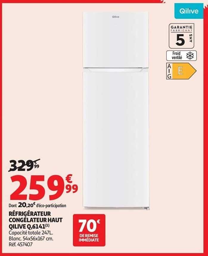 RÉFRIGÉRATEUR CONGELATEUR HAUT QILIVE