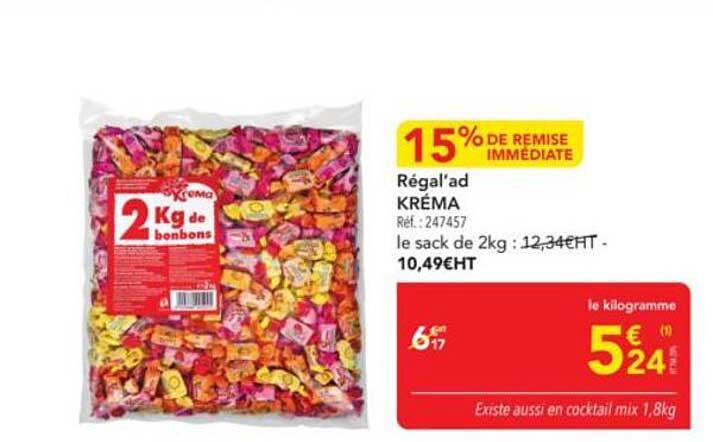 Régal'ad KRÉMA 2 Kg de bonbons