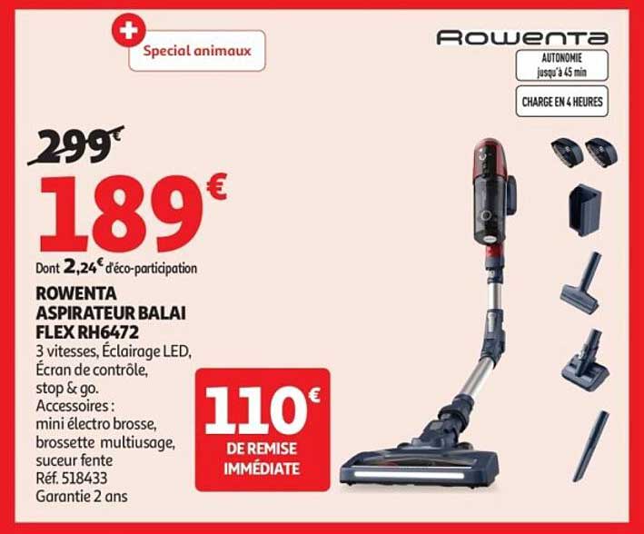 ROWENTA ASPIRATEUR BALAI FLEX RH6472