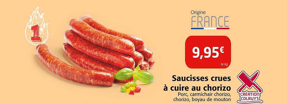 Saucisses crues à cuire au chorizo