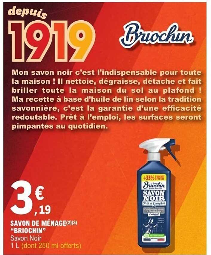SAVON DE MÉNAGE "BRIOCHIN" Savon Noir 1 L (dont 250 ml offerts)