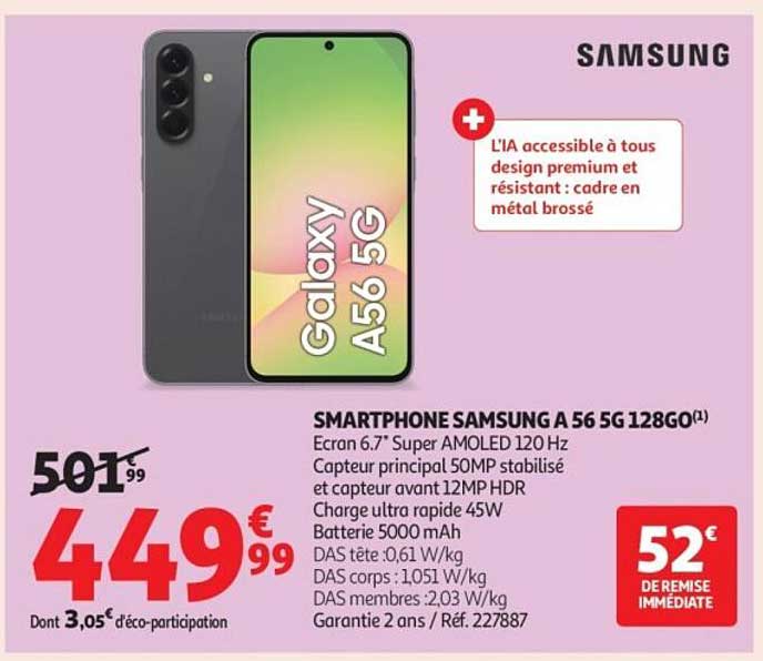 SMARTPHONE SAMSUNG A 56 5G 128GO