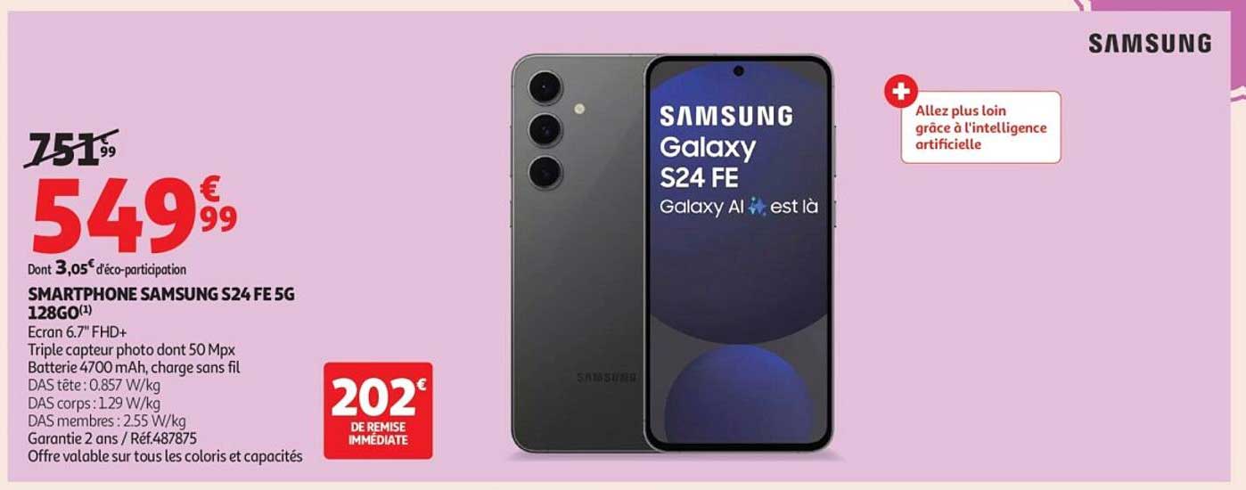 SMARTPHONE SAMSUNG S24 FE 5G 128GO