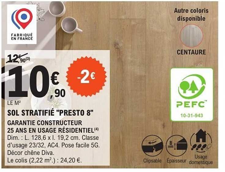 SOL STRATIFIÉ "PRESTO 8"
