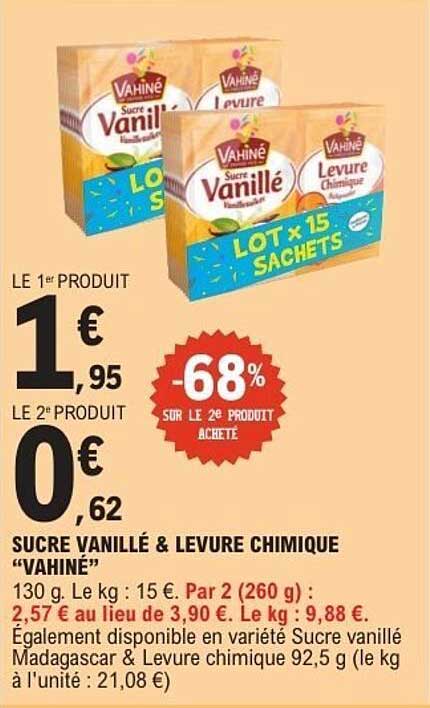 SUCRE VANILLÉ & LEVURE CHIMIQUE “VAHINÉ”