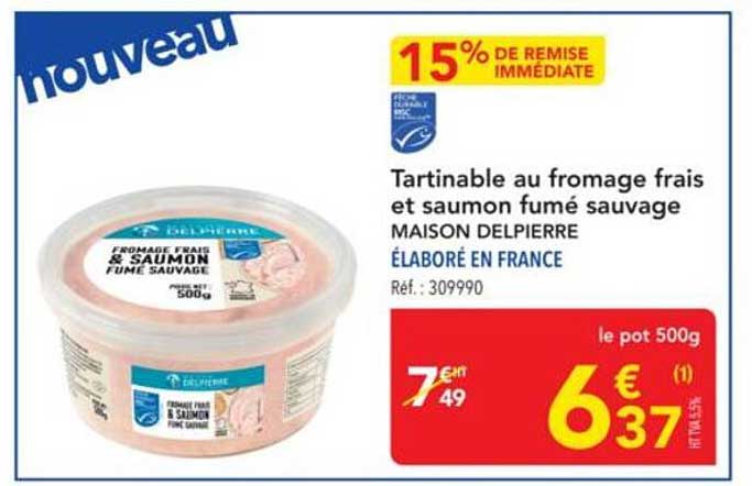 Tartinable au fromage frais et saumon fumé sauvage