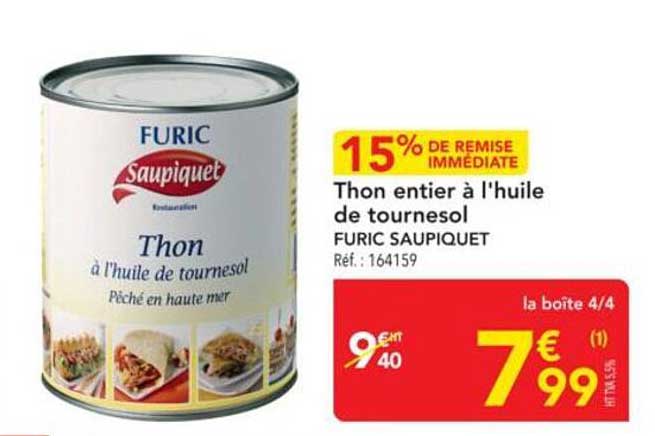 Thon entier à l'huile de tournesol