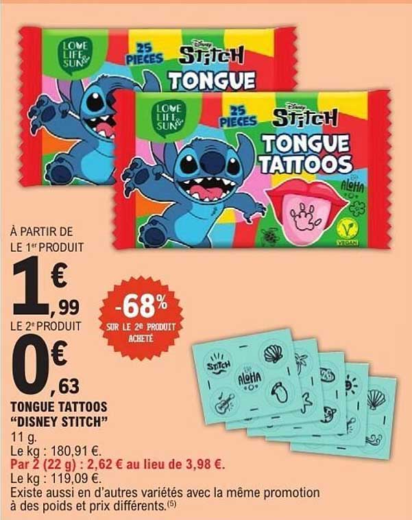 TONGUE TATTOOS "DISNEY STITCH"