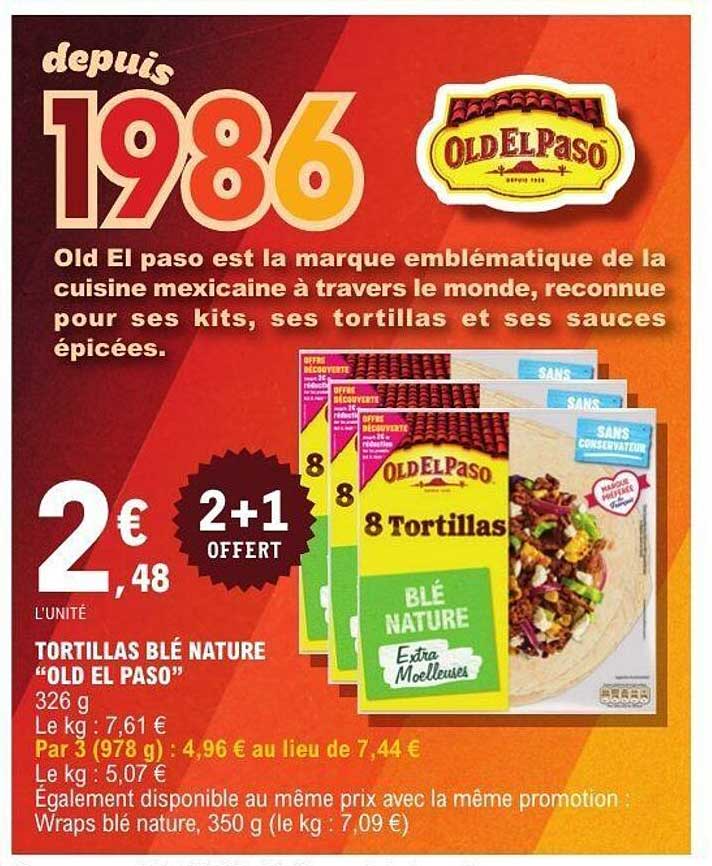 TORTILLAS BLÉ NATURE "OLD EL PASO"