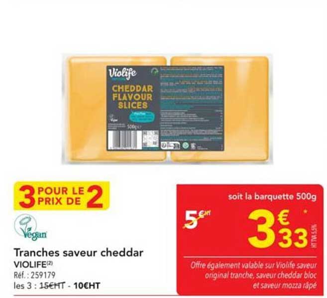 Tranches saveur cheddar